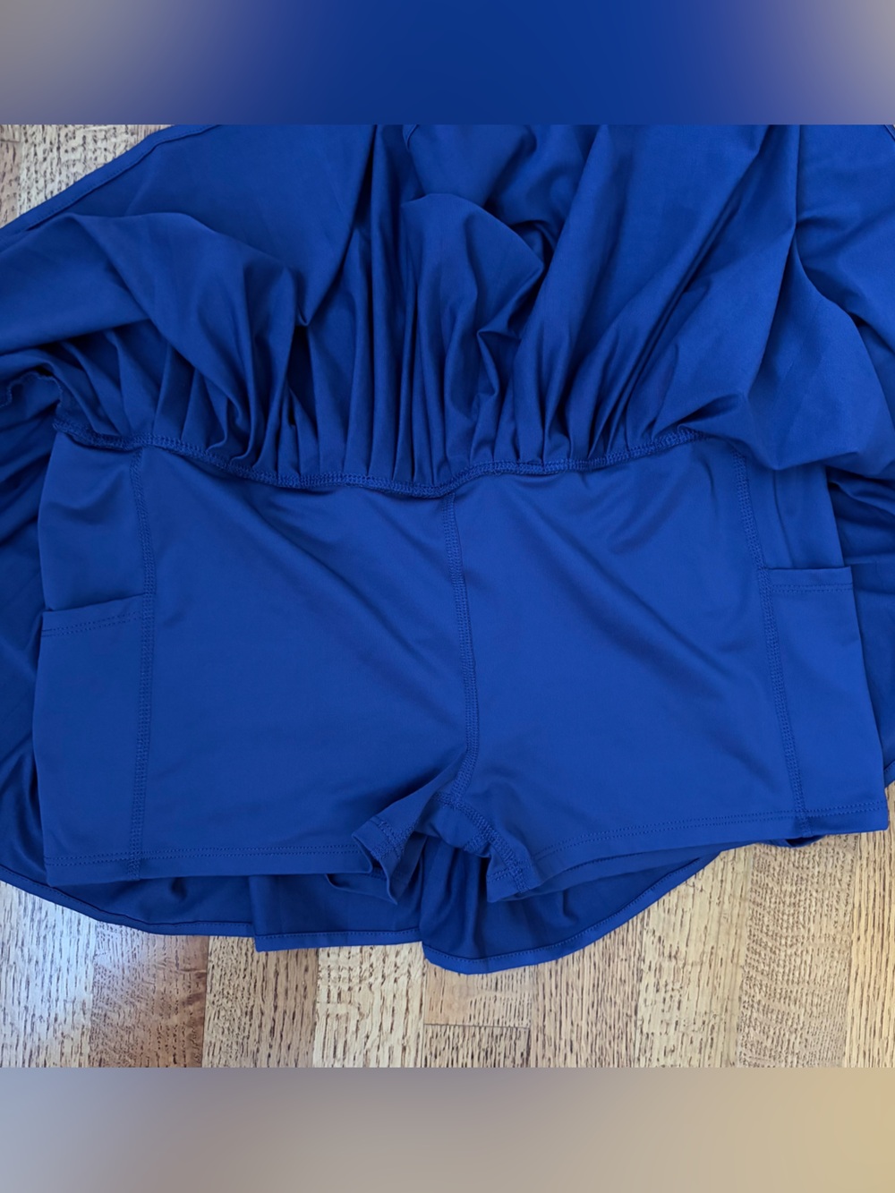 Laura Ashley Medium Pleated Golf Tennis Skort Mini Skirt Blue Stretch Activewear - Picture 5 of 12